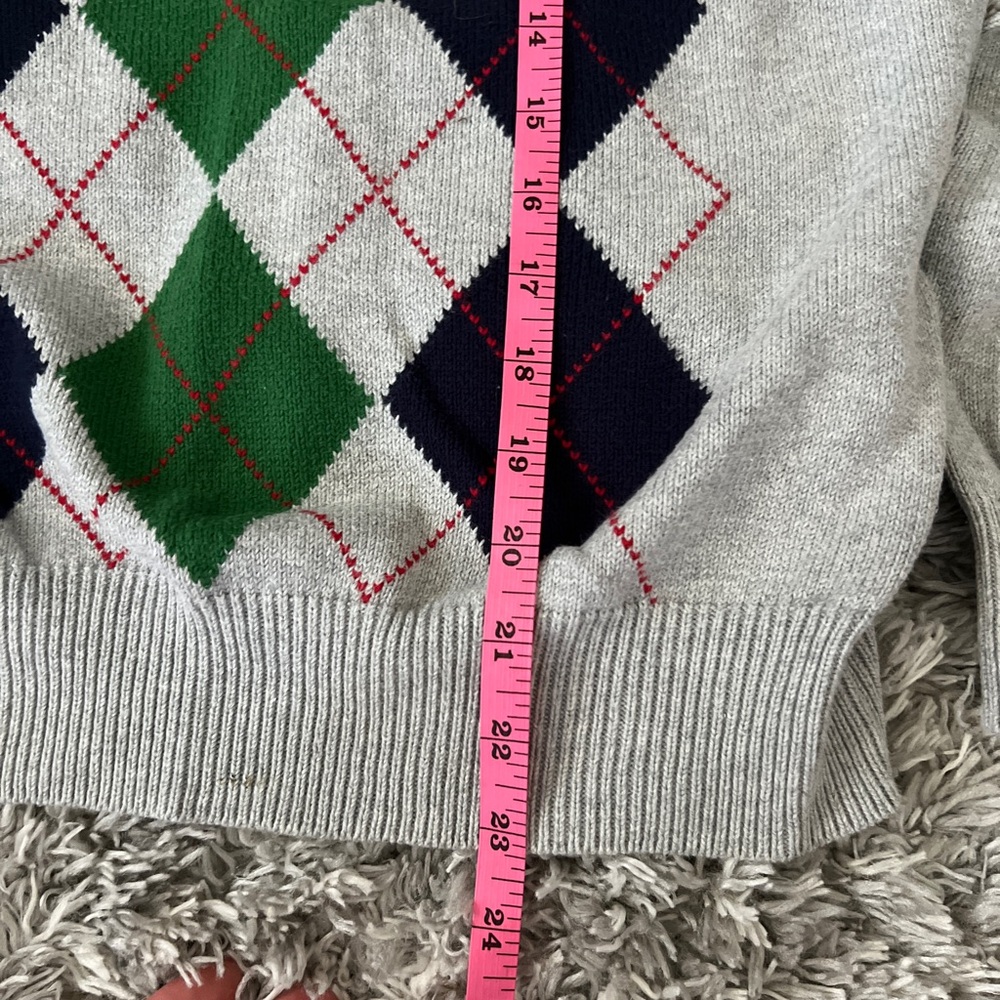 Men’s Gray Argyle Sweater - Picture 6 of 7